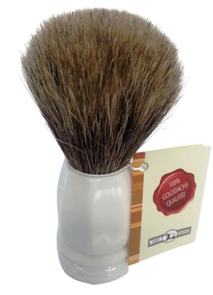 Rasierpinsel weiß 100% Dachs- Zupfhaar